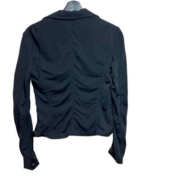 Vintage Gilmar rouched long sleeve Cropped black blazer Lg - Picture 2 of 6